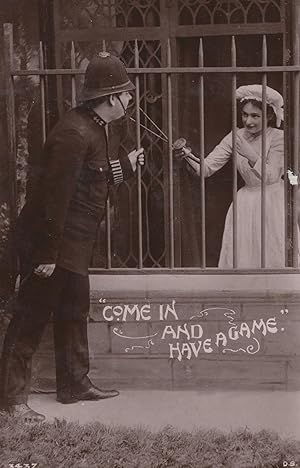 Prostitute Tempting London Policeman Into Brothel Old RPC Postcard