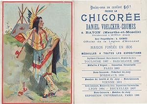 Red Indian Wigwam Chicoree Western Advertising USA Old Card