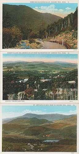 Down The Old River Valley Mass Lebabon Trail 3x Old USA Postcard s