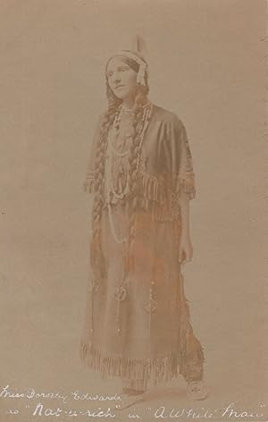 Miss Dorothy Edwards Of Crossroads Red Indian Play Antique Postcard