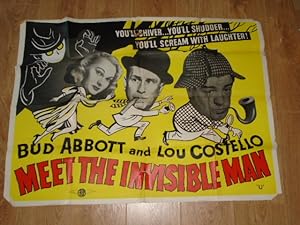 Original Vintage Movie Poster Bud Abbott and Lou Costello Meet the Invisible Man
