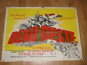Original Vintage Movie Poster Beau Geste Starring Guy Stockwell, Doug McClure, Leslie Nielsen, Te...