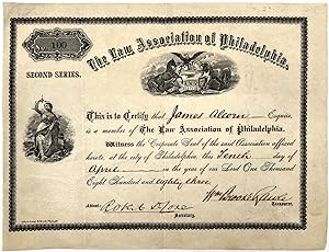 Engraved Law Association of Philadelphia Member Certificate