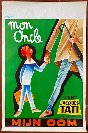 Affiche originale cinéma MON ONCLE Pierre Etaix JACQUES TATI 35x54cm