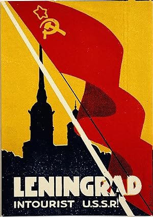 Original Vintage Luggage Label - Leningrad Intourist U.S.S.R.