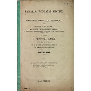 Kaccayanappakaranae Specimen. Dissertatio inauguralis philologica.