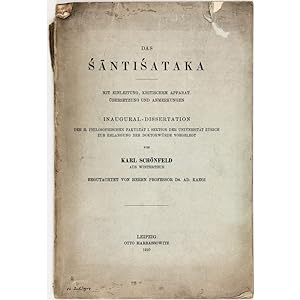 Das Santisataka. Mit einleitung, kritischem apparat, ubersetzung und anmerkungen.