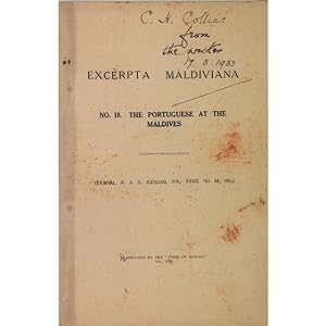 Excerpta Maldiviana. No.10. The Portuguese at the Maldives.