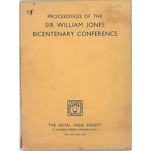 Proceedings of the Sir William Jones Bicentenary Conference held at University College, Oxford, S...