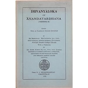 Dhvanyaloka of Anandavardhana [Uddyota II]. Edited with an elaborate English exposition.