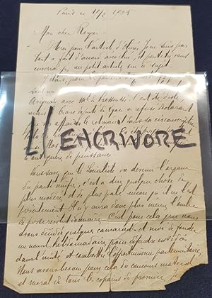 Lettre autographe signée d'Ernest Lafont - 1905