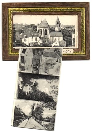 Leporello-Carte postale Chatillon-Coligny, Eglise, La Vieille Prison, l`Ancien grenier a sel
