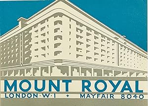 Original Vintage Luggage Label - Mount Royal London