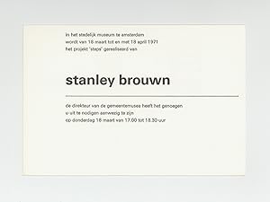 Exhibition card: het projekt 'steps' gerealiseerd van stanley brouwn (18 March-18 April 1971)