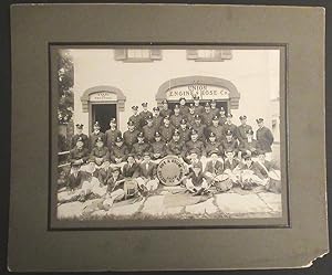 1915 Victor Fife & Drum Corps Salem, NY Photograph in Front of Union Engine & Hose Co. No. 1