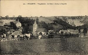 Ansichtskarte / Postkarte Étalante Côte-d'Or, Gesamtansicht, im Hintergrund rechts La Coquille