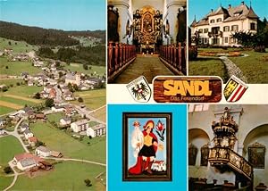 Postkarte Carte Postale 73957180 Sandl Oberoesterreich AT Fliegeraufnahme Pfarrkirche Inneres Sch...
