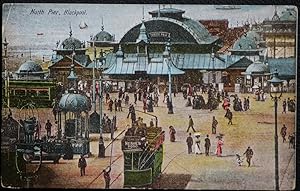 Blackpool North Pier Tram Vintage Postcard