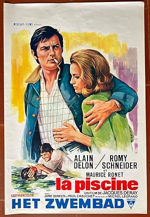Affiche originale cinéma LA PISCINE Jacques Deray ALAIN DELON Romy Schneider 37x55cm