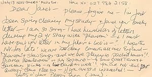 Peggy Ann Jones Opera The Mikado Soprano Hand Signed Letter