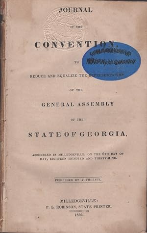 Journal of the Convention to Reduce and Equalize the Representation of the General Assembly of th...