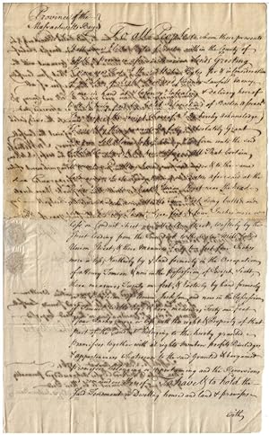 1761 - A deed transferring ownership of a "tenement" in the heart of Boston located between entra...