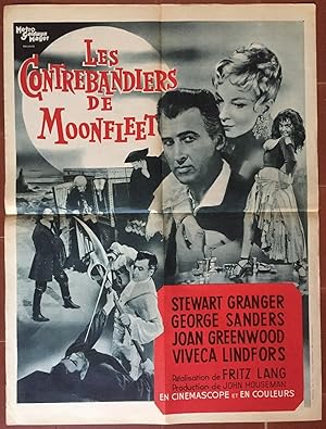 Affiche originale cinéma LES CONTREBANDIERS DE MOONFLEET Stewart Granger FRITZ LANG 60x80cm