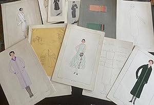 1920s ART FASHION DRAWINGS from RUSSELL SAGE COLLEGE