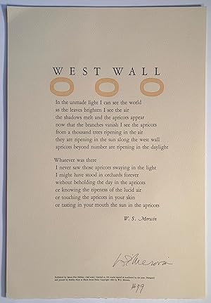 West Wall--Signed and Limited-Edition Broadside, 1983