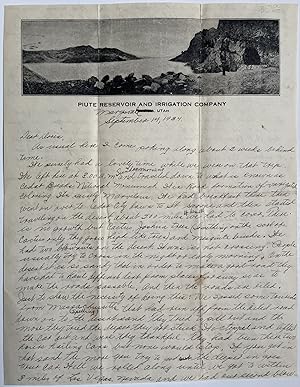 1934 Handwritten Letter Describing Construction of Hoover Dam, on Piute Reservoir and Irrigation ...