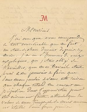 Ernest MEISSONIER lettre autographe signée