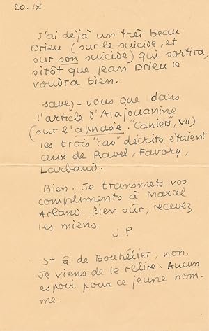 Jean PAULHAN lettre autographe signée