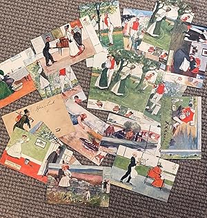 Set of 19 Thackery postcards 'Amateur Gardening'