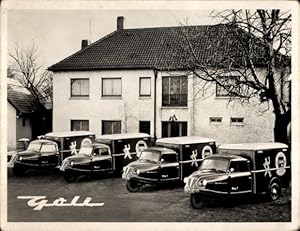 Foto Autos vor einem Gebäude, Bäckerei, Schurte Brot, Werbung