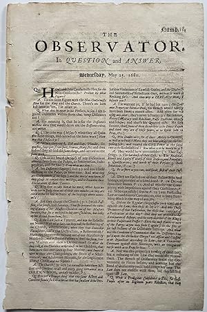 Three Issues of Seventeenth Century Newspaper "The Observator"