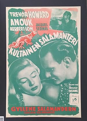 The Golden Salamander - Vintage Finnish Movie Poster, 1951