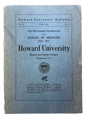 Howard University Bulletin. Vol. 2, No. 1 (June 1922): Fifty-fifth Annual Announcement of the Sch...