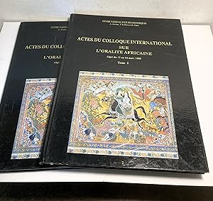 Actes du colloque international sur l'oralité africaine. Alger, mars 1989. 2 volumes.