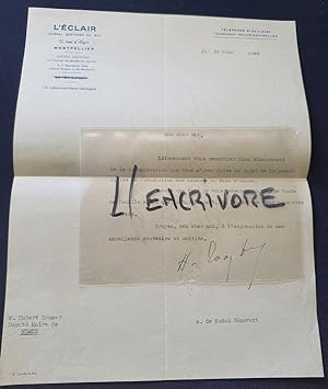 Lettre tapuscrite signée de Henri de Rodez Bénavent - 1940