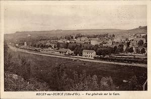 Ansichtskarte / Postkarte Recey-sur-Ource Côte-d'Or, Gesamtansicht des Bahnhofs