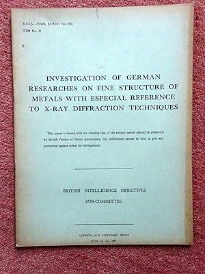 BIOS Final Report No 826. Investigation of German Researches on Fine Structure of Metals with Esp...