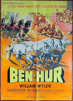 Affiche cinéma BEN-HUR William Wyler CHARLTON HESTON Jack Hawkins PEPLUM 60x80cm