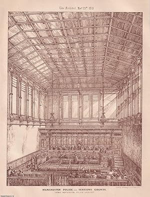 1873 : Manchester Police and Sessions Courts. Thomas Worthington, Architect. An original page fro...