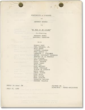 No Man Is An Island (Original post-production screenplay for the 1962 film)