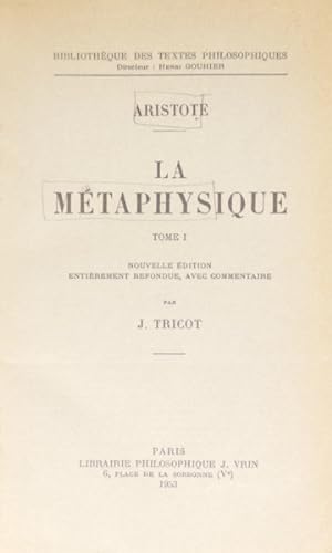 LA MÉTAPHYSIQUE, TOME 1.