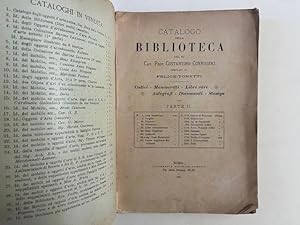 Catalogo della biblioteca del fu Cav. Prof. Costantino Corvisieri . Codici - Manoscritti - Libri ...