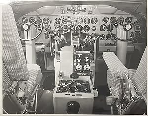 Circa 1960 Glossy Black and White Press Photo of a Convair 600 Jet Cockpit