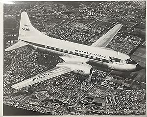 Circa 1955 Glossy Black and White Press Photo of a Convair 440 Metropolitan Jet in Flight