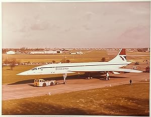 Circa 1970s Color Press Photo of the British Airways Concorde Jet 204 at the Filton, Briston Airf...