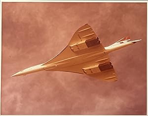 Circa 1970s Color Press Photo of the British Airways Concorde Jet 202 from the Underside